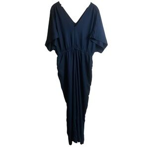 Old Navy Black jumpsuit Large petite short sleeves wide leg v neck  NWT